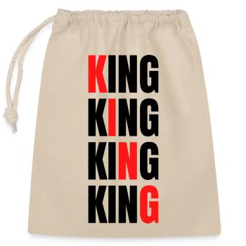 King - Closable cotton gift bag (25x30cm) - nature - Front