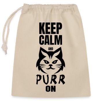 RESTEZ CALME ET RONRONNEZ - Sac cadeau en coton avec cordon (25 x 30 cm) - nature - Devant