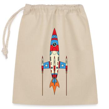 Fusée super rapide - Sac cadeau en coton avec cordon (25 x 30 cm) - nature - Devant