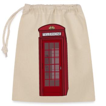 Phone Booth Telephone Vintage - Closable cotton gift bag (25x30cm) - nature - Front