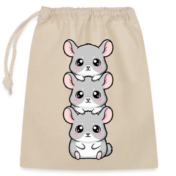 Süße Chinchilla Kawaii Cartoon Cozy Vibes - Verschließbarer Geschenkbeutel aus Baumwolle (25x30cm) - Natur - Vorne