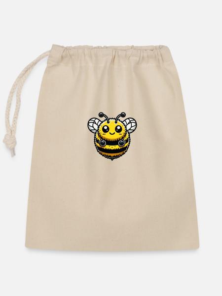 hummel biene - Verschließbarer Geschenkbeutel aus Baumwolle (25x30cm) - Natur