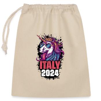 Italy 2024 Unicorn - Closable cotton gift bag (25x30cm) - nature - Front