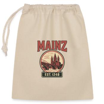 Mainz Skyline-Vintage City Design - Closable cotton gift bag (25x30cm) - nature - Front