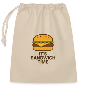 It´s Sandwich Time Motivational Design - Verschließbarer Geschenkbeutel aus Baumwolle (25x30cm) - Natur - Vorne
