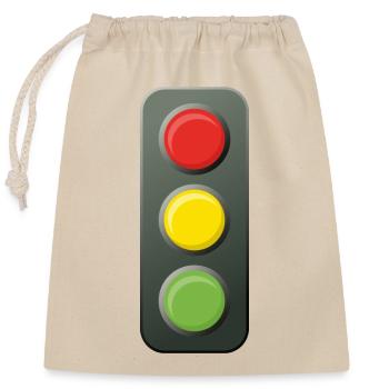 Feu de signalisation - Sac cadeau en coton avec cordon (25 x 30 cm) - nature - Devant