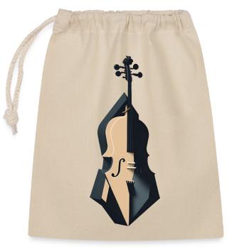 Geometric Cello - Closable cotton gift bag (25x30cm) - nature - Front