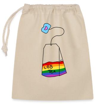LGBT Tee - Verschließbarer Geschenkbeutel aus Baumwolle (25x30cm) - Natur - Vorne