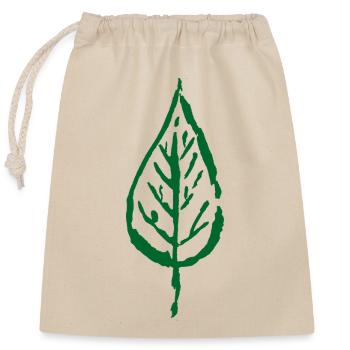 Leaf - Closable cotton gift bag (25x30cm) - nature - Front