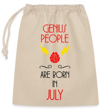 Genie Born July Baby Gift - Closable cotton gift bag (25x30cm) - nature - Front