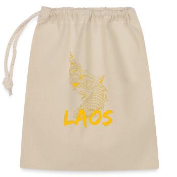 Laos Laote Laoten Drache Lao I Geschenk - Verschließbarer Geschenkbeutel aus Baumwolle (25x30cm) - Natur - Vorne