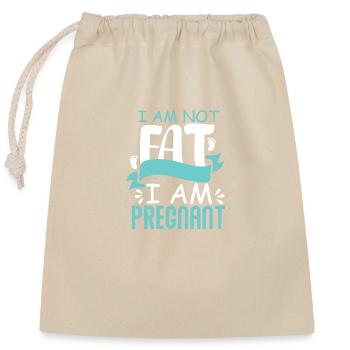 I am not fat, i am pregnant - Verschließbarer Geschenkbeutel aus Baumwolle (25x30cm) - Natur - Vorne
