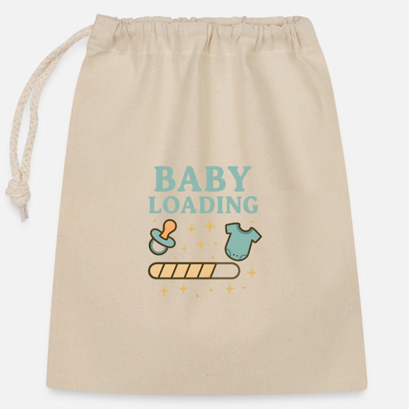 Baby loading - Closable cotton gift bag (25x30cm) - nature