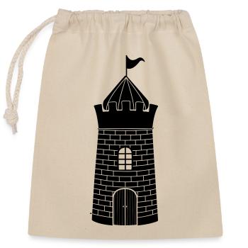 Castle tower - Closable cotton gift bag (25x30cm) - nature - Front