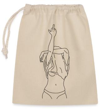 Dessin au trait « F*** off ! » - Sac cadeau en coton avec cordon (25 x 30 cm) - nature - Devant