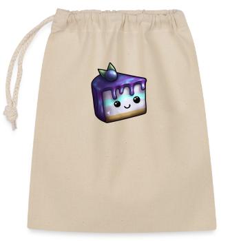 Morceau de gâteau plein de myrtille et de magie - Sac cadeau en coton avec cordon (25 x 30 cm) - nature - Devant