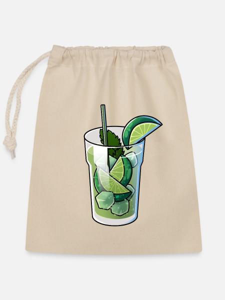 Cocktail Caipi - Verschließbarer Geschenkbeutel aus Baumwolle (25x30cm) - Natur