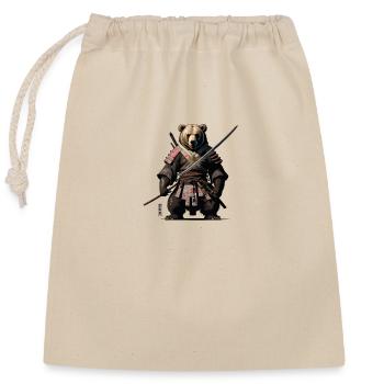 The Ninja Bear - Closable cotton gift bag (25x30cm) - nature - Front