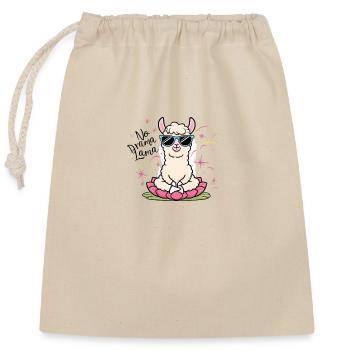 Pas de drame Lama - Sac cadeau en coton avec cordon (25 x 30 cm) - nature - Devant