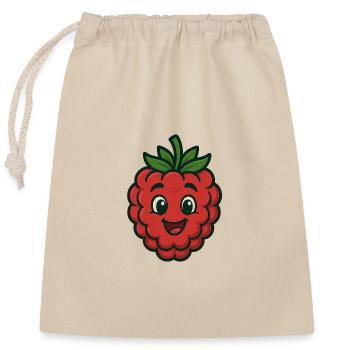 Happy Raspberry - Closable cotton gift bag (25x30cm) - nature - Front