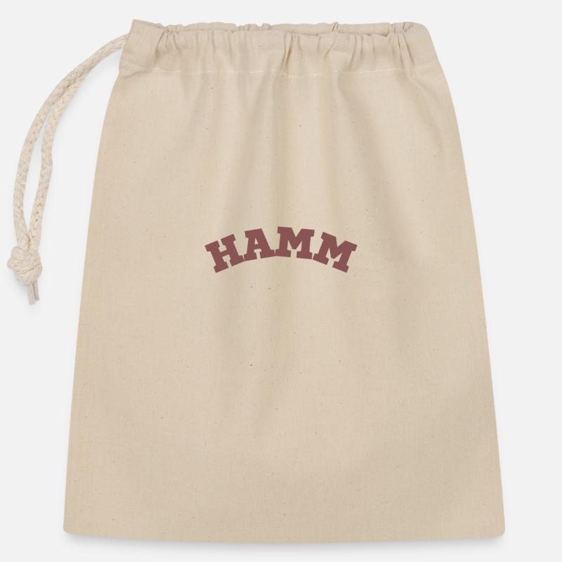 Hamm - Closable cotton gift bag (25x30cm) - nature