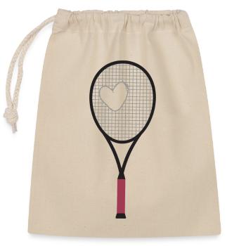 Tennis Match Balle Court de tennis Raquette de tennis - Sac cadeau en coton avec cordon (25 x 30 cm) - nature - Devant