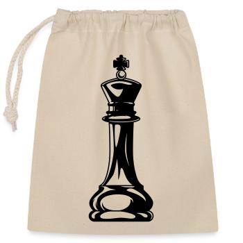 Roi des échecs - Sac cadeau en coton avec cordon (25 x 30 cm) - nature - Devant