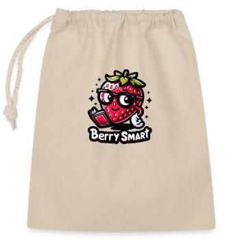 Berry Smart - Closable cotton gift bag (25x30cm) - nature - Front