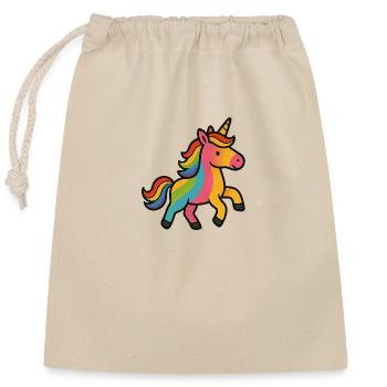 Colorful Unicorn - Closable cotton gift bag (25x30cm) - nature - Front