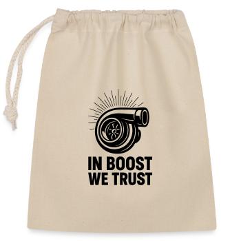 In Boost We Trust Turbo - Verschließbarer Geschenkbeutel aus Baumwolle (25x30cm) - Natur - Vorne