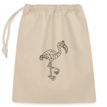 Flamant rose géométrique - Sac cadeau en coton avec cordon (25 x 30 cm) - nature - Devant