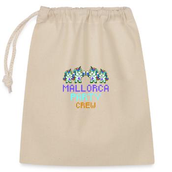 Unicorn Mallorca Party Crew Funny - Closable cotton gift bag (25x30cm) - nature - Front