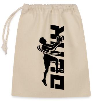 Basketball « Dunking The Dunk » match de basket-ball - Sac cadeau en coton avec cordon (25 x 30 cm) - nature - Devant