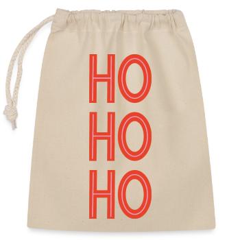 HOHOHO Santa Claus - Closable cotton gift bag (25x30cm) - nature - Front