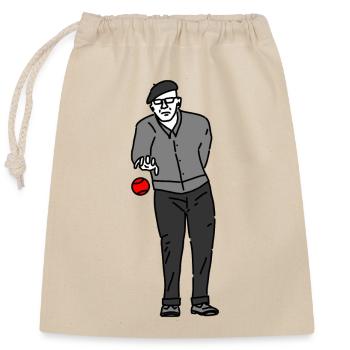 Joueur de pétanque droitier - Sac cadeau en coton avec cordon (25 x 30 cm) - nature - Devant