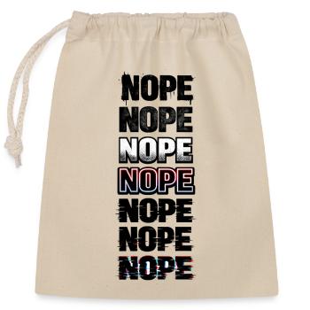 Nope Neon Glitch Text Stack - Closable cotton gift bag (25x30cm) - nature - Front