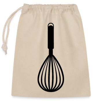 Fouet de cuisine - Sac cadeau en coton avec cordon (25 x 30 cm) - nature - Devant