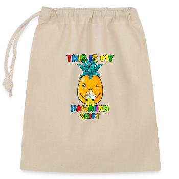 Voici ma chemise hawaïenne Hawaii Beach Ananas - Sac cadeau en coton avec cordon (25 x 30 cm) - nature - Devant