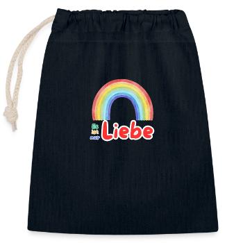It's just love (rainbow for tolerance) - Closable cotton gift bag (25x30cm) - navy - Front
