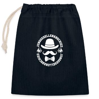 Junggesellenabschied Polterabend - Verschließbarer Geschenkbeutel aus Baumwolle (25x30cm) - Navy - Vorne