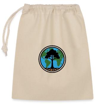 Arbre du monde avec des racines au-dessus de la terre - Sac cadeau en coton avec cordon (25 x 30 cm) - nature - Devant