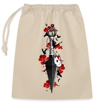 Kunai nuages rouges corbeaux - Japonais - Sac cadeau en coton avec cordon (25 x 30 cm) - nature - Devant