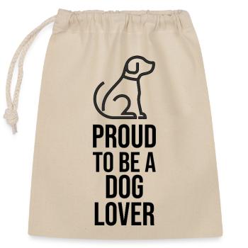 Fier d’être un amoureux des chiens - Icône du dessin minimaliste au trait - Sac cadeau en coton avec cordon (25 x 30 cm) - nature - Devant