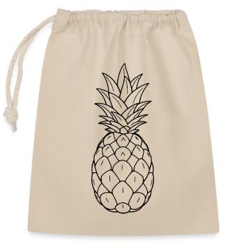 Minimalistic Pineapple - Verschließbarer Geschenkbeutel aus Baumwolle (25x30cm) - Natur - Vorne