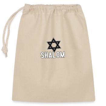 shalom - Verschließbarer Geschenkbeutel aus Baumwolle (25x30cm) - Natur - Vorne