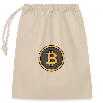 Bitcoin Coin | BTC Crypto Currency Symbol - Closable cotton gift bag (25x30cm) - nature - Front