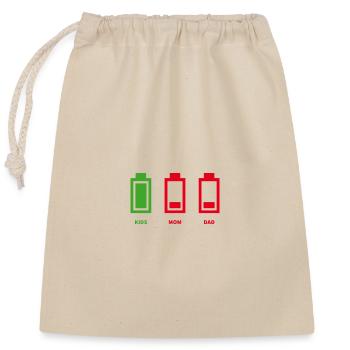 Batterie Famille Trio - Sac cadeau en coton avec cordon (25 x 30 cm) - nature - Devant