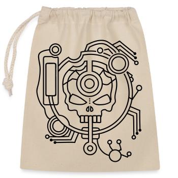 Cyber Skull Skull as a circuit - Closable cotton gift bag (25x30cm) - nature - Front