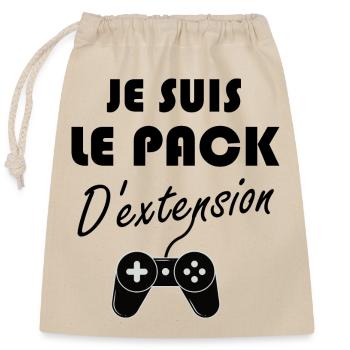 je suis le pack d'extension body bébé humour drôle - Sac cadeau en coton avec cordon (25 x 30 cm) - nature - Devant