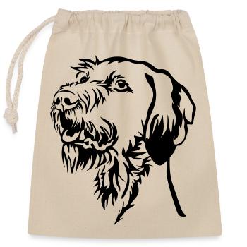 Magyar Vizsla head - Closable cotton gift bag (25x30cm) - nature - Front